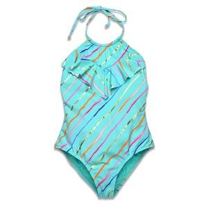 🧜🏼♀️🌊Hobie kids ruffle halter one-piece (big girl) sea green 🧜🏼♀️🌊 NWT